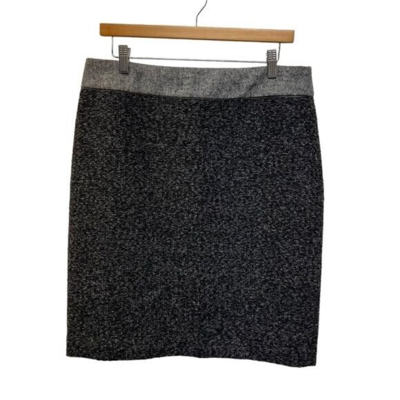 Liz Claiborne Black And Sparkle Tweed Wool Blend Pencil Skirt - Picture 1 of 8